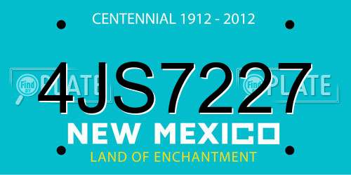 4JS7227 New Mexico License Plate