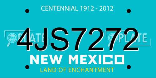 4JS7272 New Mexico License Plate
