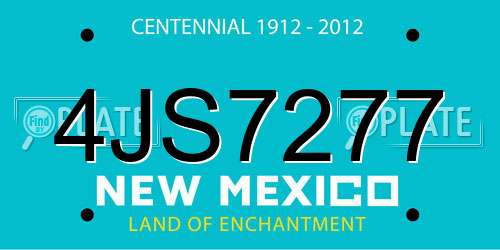 4JS7277 New Mexico License Plate