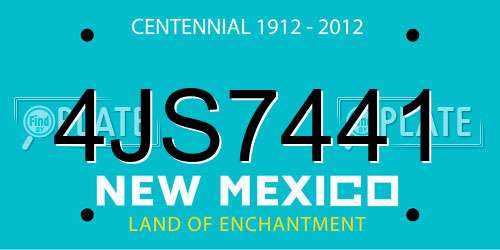 4JS7441 New Mexico License Plate