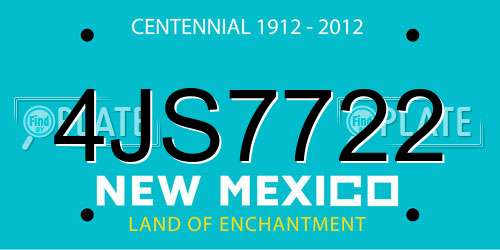 4JS7722 New Mexico License Plate