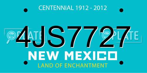 4JS7727 New Mexico License Plate