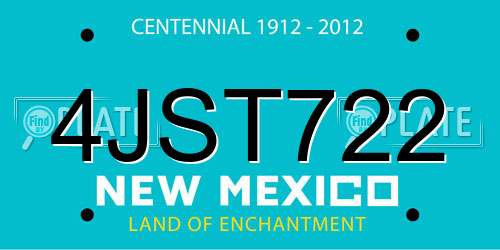 4JST722 New Mexico License Plate