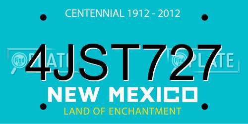 4JST727 New Mexico License Plate