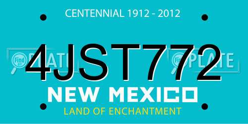 4JST772 New Mexico License Plate