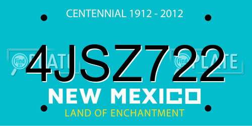 4JSZ722 New Mexico License Plate