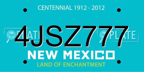 4JSZ777 New Mexico License Plate