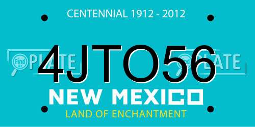 4JTO56 New Mexico License Plate
