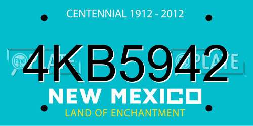 4KB5942 New Mexico License Plate