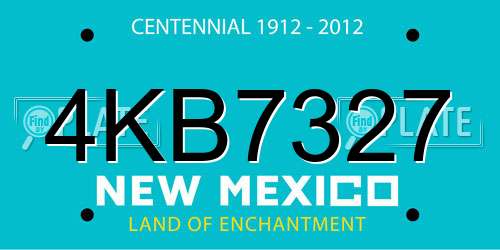 4KB7327 New Mexico License Plate