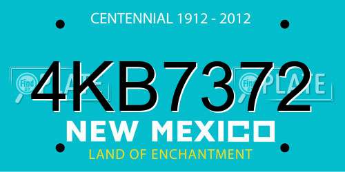 4KB7372 New Mexico License Plate