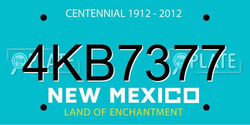 4KB7377 New Mexico License Plate