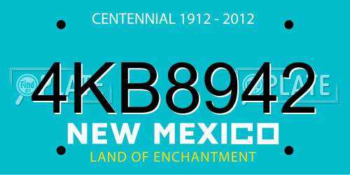 4KB8942 New Mexico License Plate