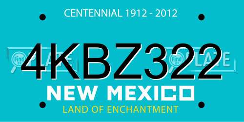 4KBZ322 New Mexico License Plate