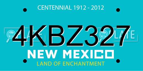 4KBZ327 New Mexico License Plate