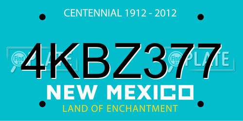 4KBZ377 New Mexico License Plate