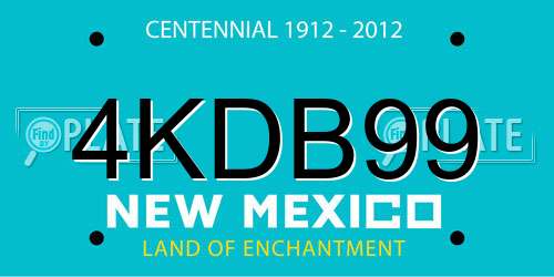 4KDB99 New Mexico License Plate