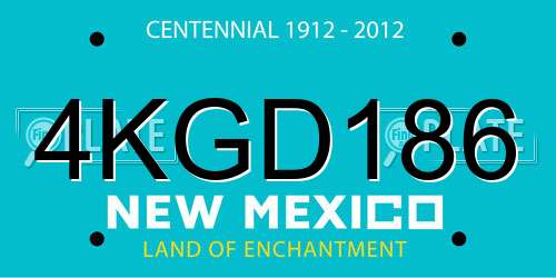 4KGD186 New Mexico License Plate