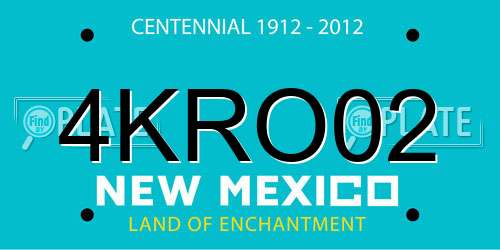 4KRO02 New Mexico License Plate