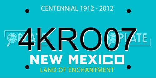 4KRO07 New Mexico License Plate