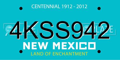 4KSS942 New Mexico License Plate