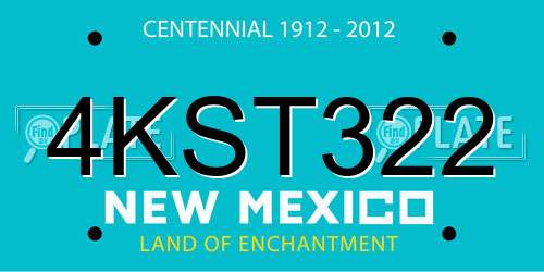 4KST322 New Mexico License Plate