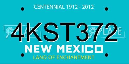 4KST372 New Mexico License Plate