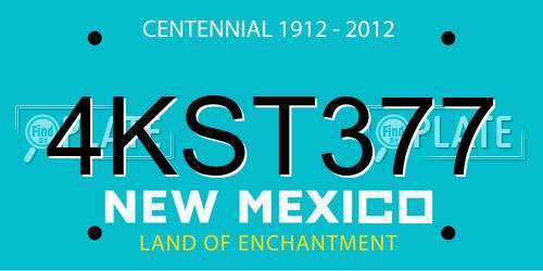 4KST377 New Mexico License Plate