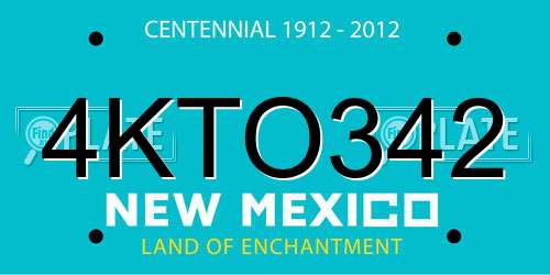 4KTO342 New Mexico License Plate
