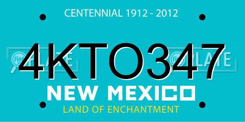4KTO347 New Mexico License Plate