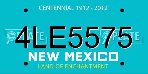 4LE5575 New Mexico License Plate