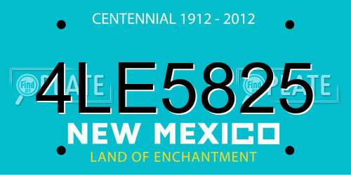4LE5825 New Mexico License Plate