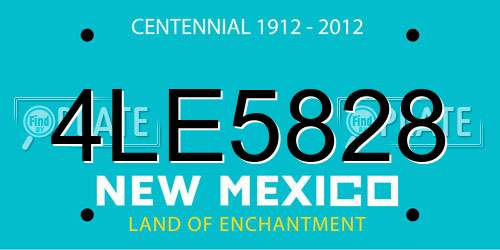 4LE5828 New Mexico License Plate
