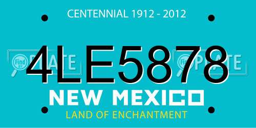 4LE5878 New Mexico License Plate
