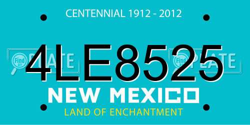 4LE8525 New Mexico License Plate