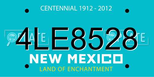 4LE8528 New Mexico License Plate