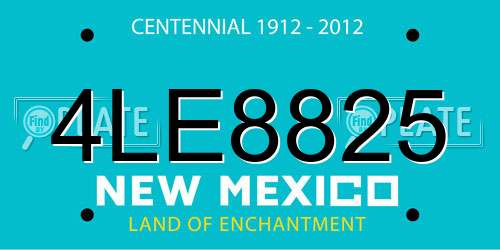 4LE8825 New Mexico License Plate