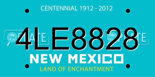 4LE8828 New Mexico License Plate