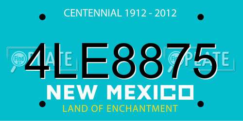 4LE8875 New Mexico License Plate