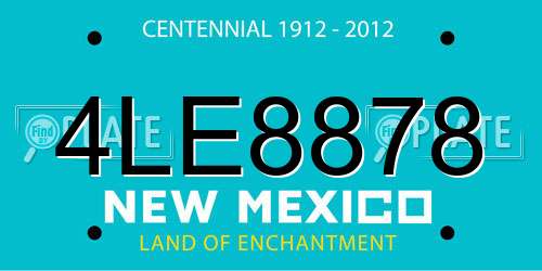 4LE8878 New Mexico License Plate