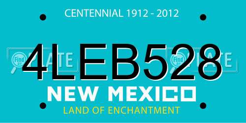 4LEB528 New Mexico License Plate
