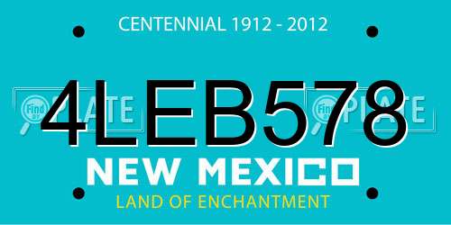 4LEB578 New Mexico License Plate