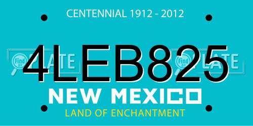4LEB825 New Mexico License Plate