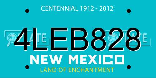4LEB828 New Mexico License Plate