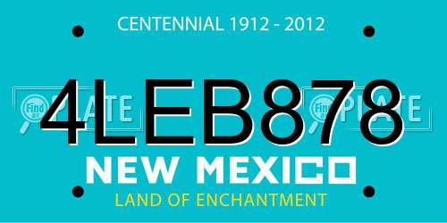 4LEB878 New Mexico License Plate