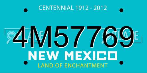 4M57769 New Mexico License Plate