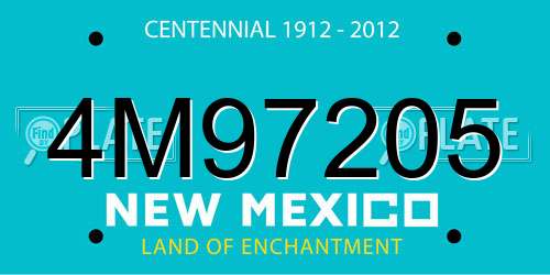 4M97205 New Mexico License Plate