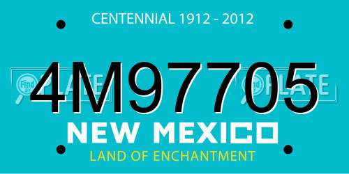 4M97705 New Mexico License Plate