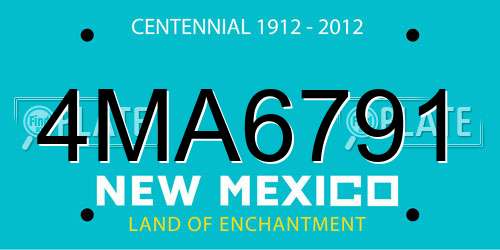 4MA6791 New Mexico License Plate