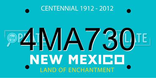 4MA730 New Mexico License Plate
